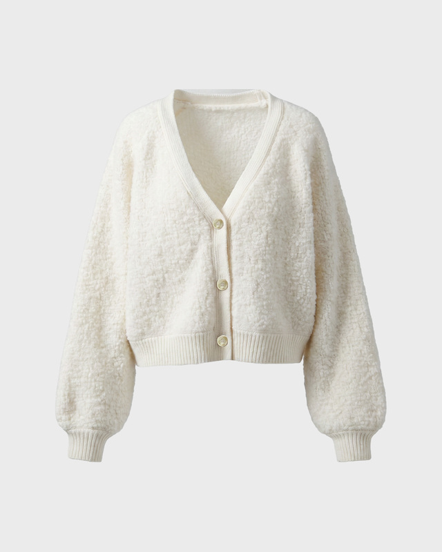 Wakakuu Icons Cardigan Boucle Cream XS-S