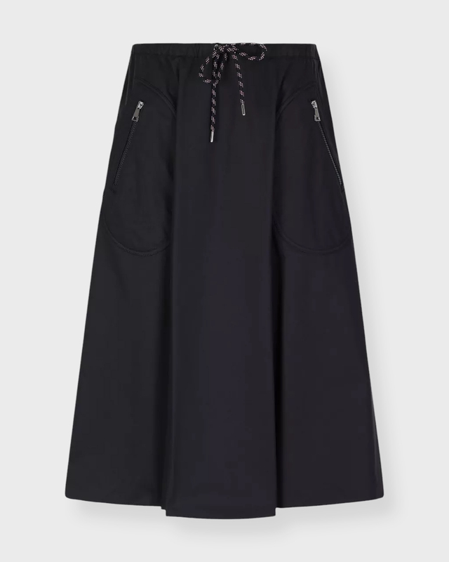 Moncler Skirt Midi Drawstring  Navy L