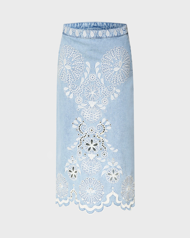 FARM Rio Skirt Denim Richelieux Midi Denim 25