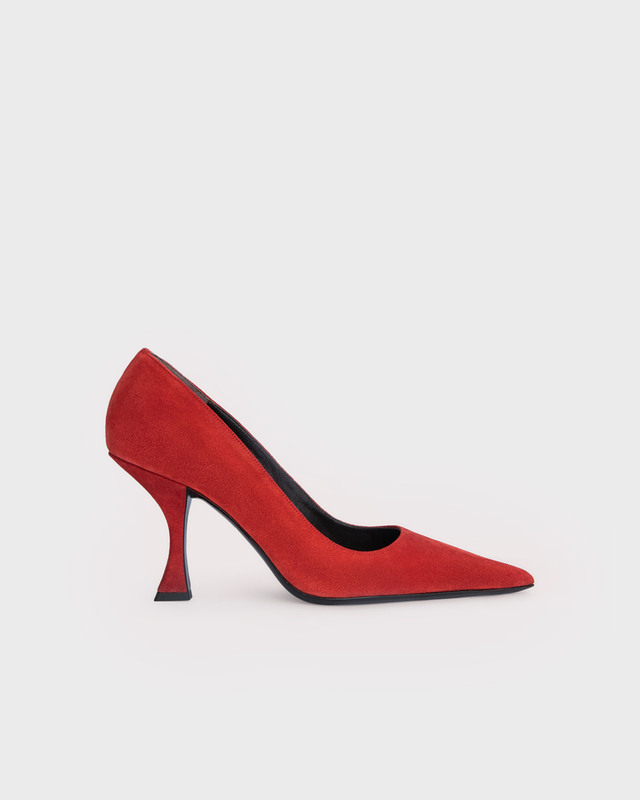 By Far Pumps Viva Pomodoro Suede Leather Red EUR 41