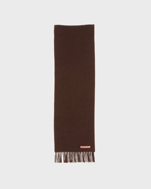 Acne Studios Fringe Wool Scarf Grå/brun ONESIZE