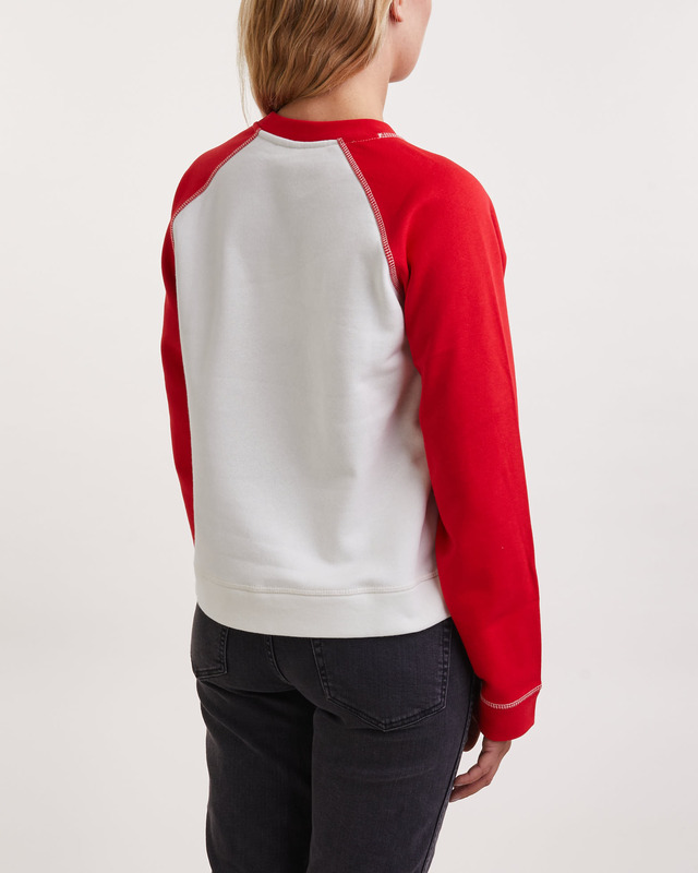 Ganni Sweatshirt Isoli Raglan Contrast Sleeve Egret XL