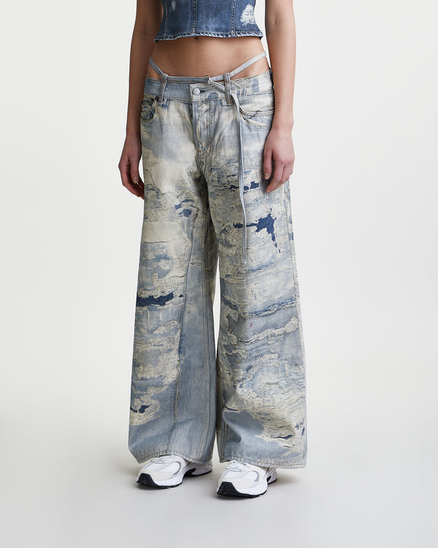 Acne Studios Jeans Printed Distressed Light blue 36