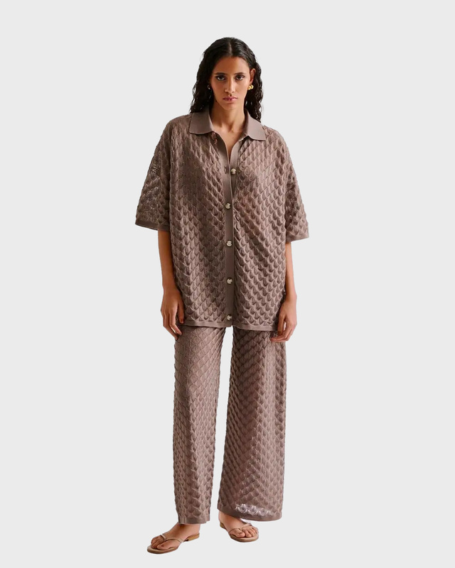 Malina Shirt Knitted Moa Taupe XS