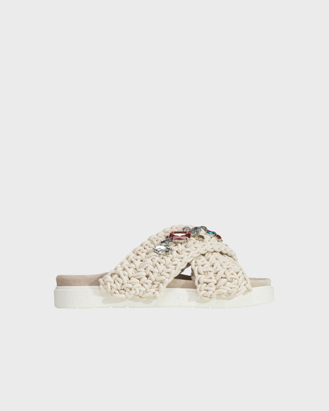 Sandals Woven Stones White 1