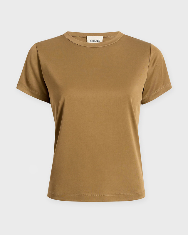 KHAITE T-Shirt Samson Satin Jersey Toffee L