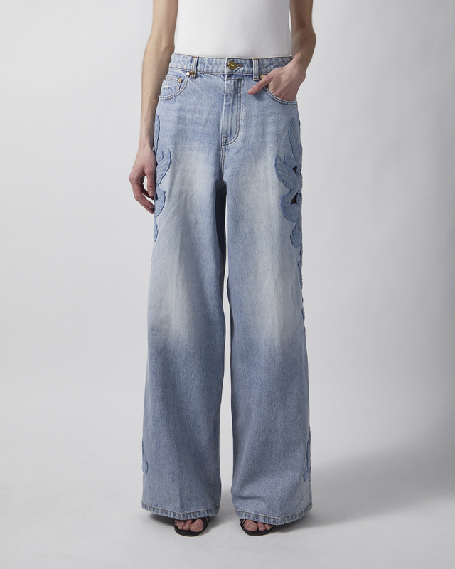 Zimmermann Jeans Alchemy Applique Relaxed Flare Blue/green 26