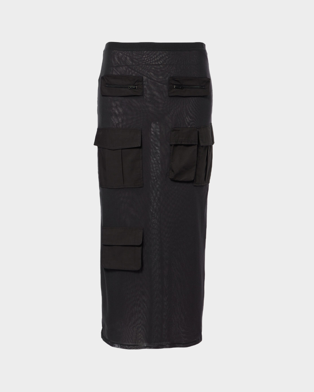 Acne Studios Skirt Cargo Mesh Midi Anthracite L