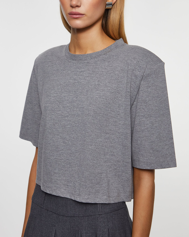 Wakakuu Icons T-Shirt Cropped Padded Grå L