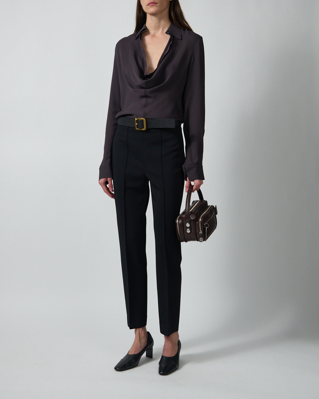 Acne Studios Bluse Cowl Collar Silk Granit 36