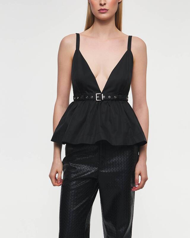 Ganni Top Duchesse Nylon Strap Black 38