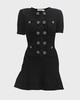 Self-Portrait Mini dress Black Buttoned Knit Black XS