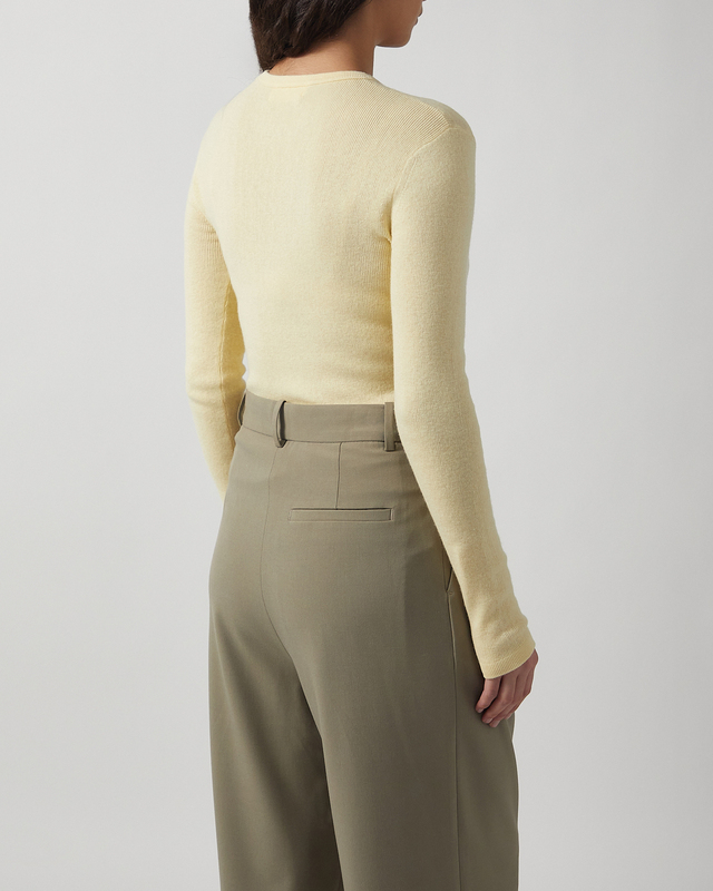 LISA YANG T-Shirt Long Sleeve Vivian Cashmere Ljusgul 1 (S-M)