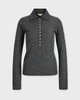 Vince Top Long Sleeve Polo Grey L