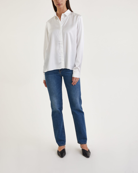 Shirt Aly Satin Vit 2