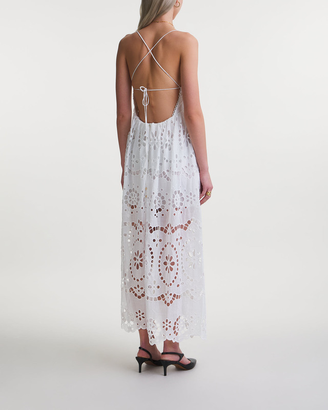 Zimmermann Klänning Lexi Embroidered Slip Ivory 1 (S-M)