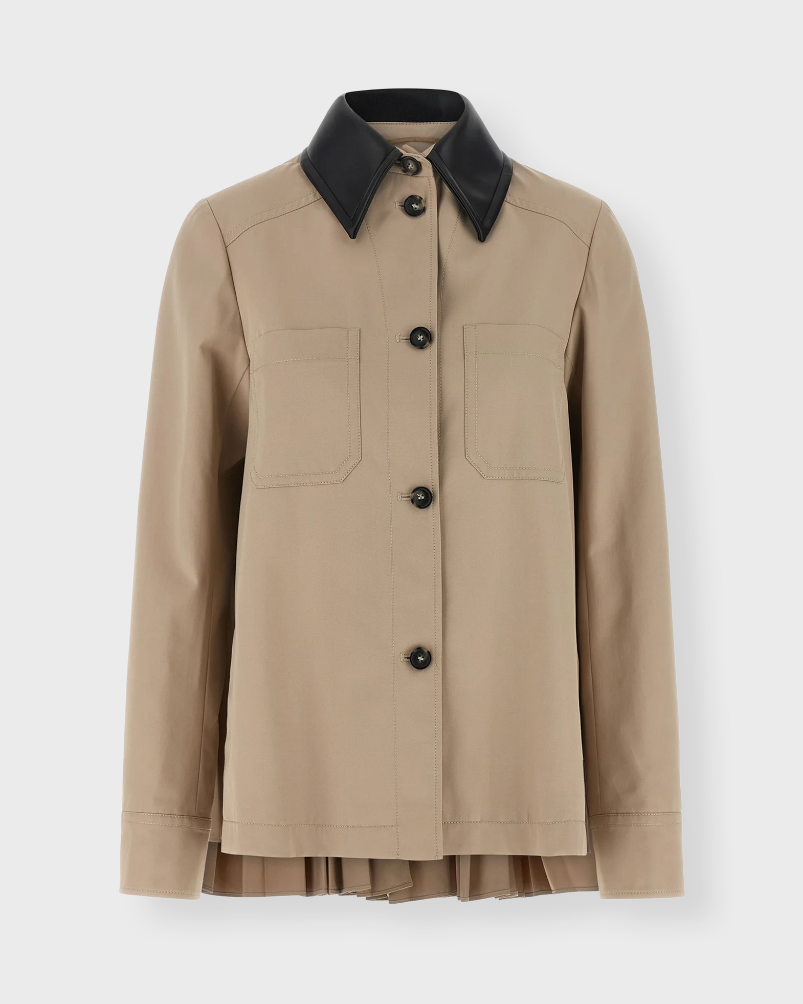 Sportmax Women's Beige Jacket Pleated Overshirt It 46 (Eur L)