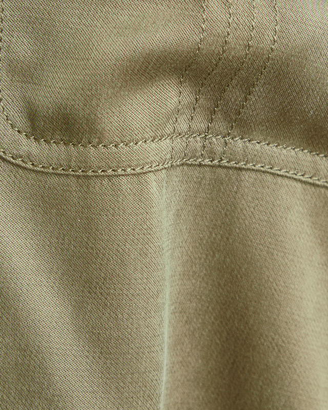 Ganni Skjorta Washed Satin Crop Grön 38