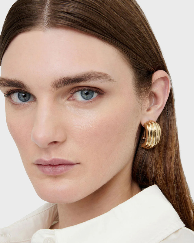 Anine Bing Earrings Chunky Ribbed  Guld ONESIZE