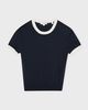 Vince T-Shirt Ringer Sweater Tee Blå/vit S