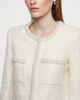 Self-Portrait Jacket Cream Bouclé Pearl Trim Creme UK 6 (EUR 34)