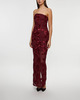 ROTATE Birger Christensen Klänning 3D Mesh Maxi Burgundy  38