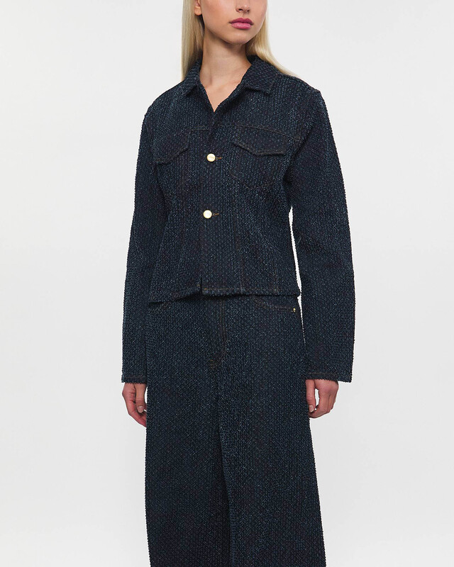 Ganni Blazer Fluffy Denim Denim 38