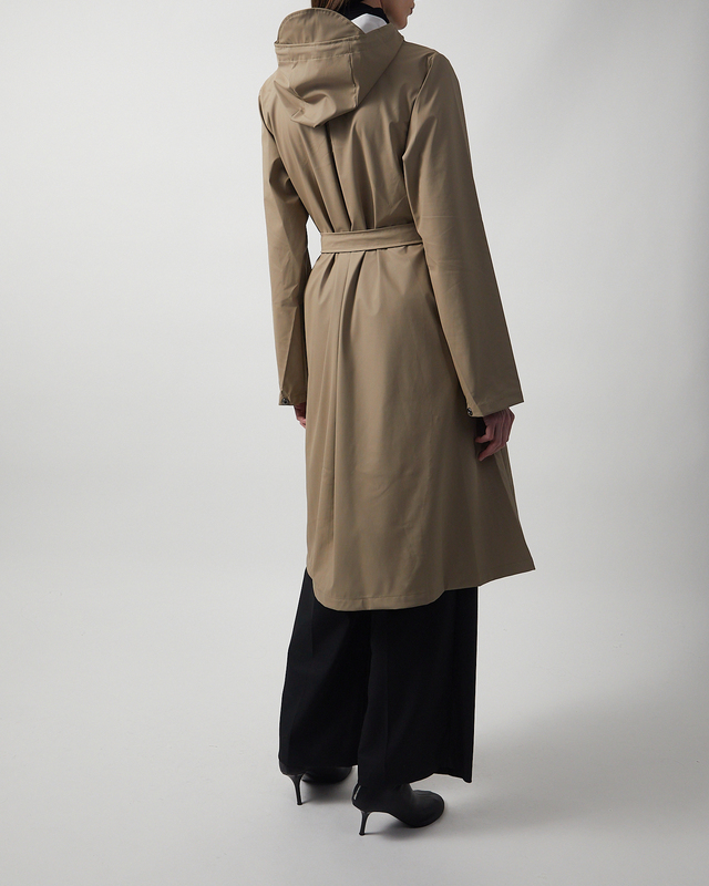 Rains Jacket A-Line Longer W Beige L
