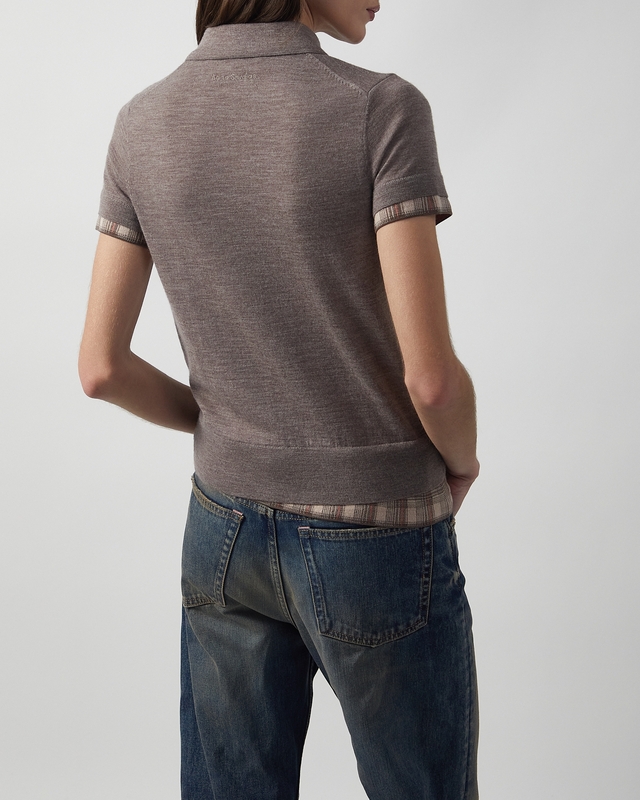 Acne Studios Top Layered Wool Knit Ljusbrun L