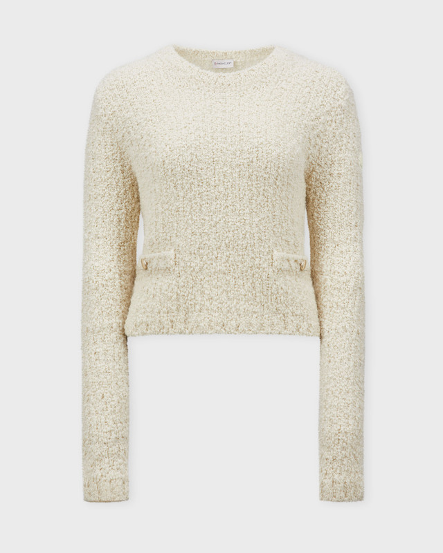 Moncler Sweater Wool Alpaca Jumper Bouclé Natural XS