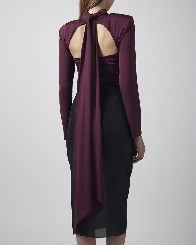 ROTATE  Topp Long-Sleeved Scarf Burgundy 36