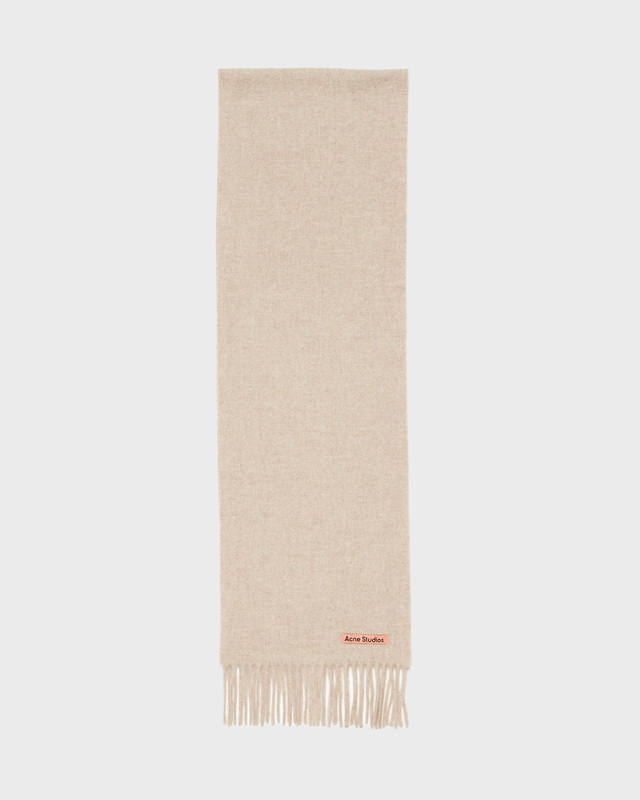 Acne Studios Scarf Fringe Wool Skinny Oatmeal ONESIZE