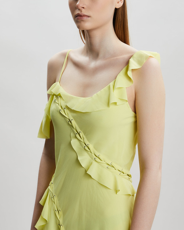 Acne Studios Dress Ruffle Mini Yellow 34