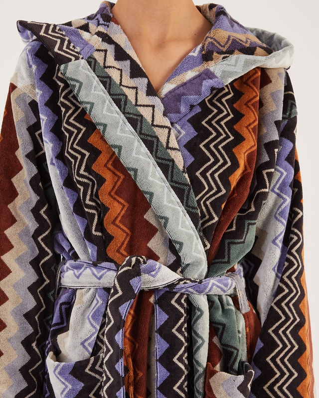 Missoni Home Adam Hooded Bathrobe 160  Brun/blå/grå 3 S