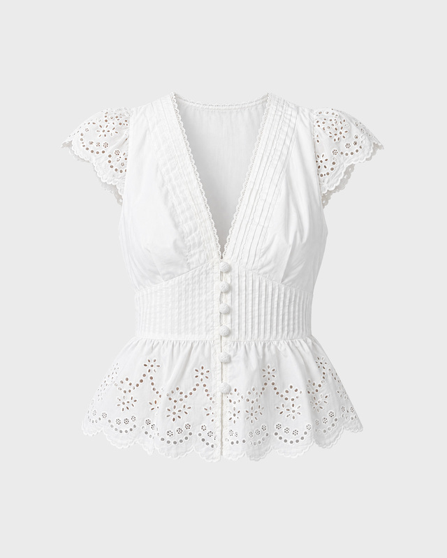 FARM Rio Blus Embroidery Offwhite XS