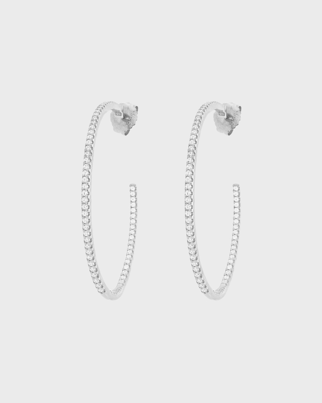 CBYC Hoops with Stones Silver ONESIZE