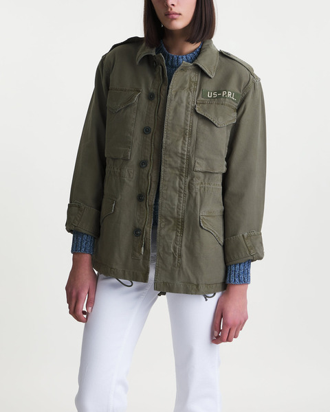 Jacket Relaxed Fit Army Twill Grön 2