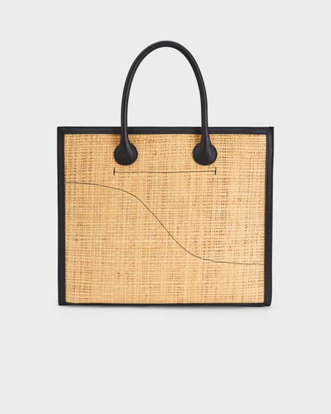 Väska Alfano Raffia Vacchetta Svart/beige  ONESIZE 2