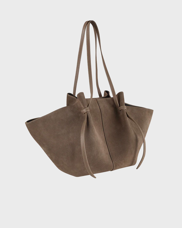 YUZEFI Large Mochi Suede Bag  Taupe ONESIZE