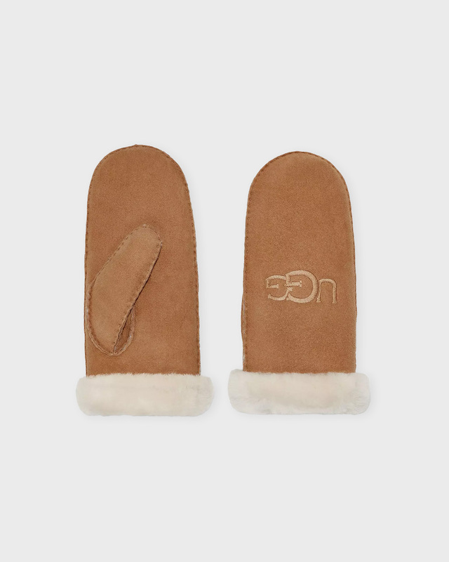 UGG Mitten W Shearling UGG Embroider Chestnut S-M