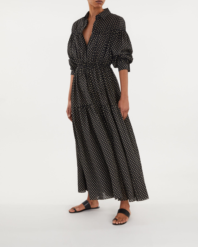 Matteau Tiered Drawcord Dress Svart/beige  2 (S)