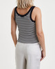 Dagmar Top Ribbed Tank Svart/vit L