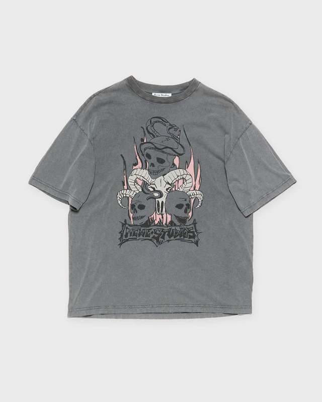 Acne Studios T-Shirt Print Washed Faded black M