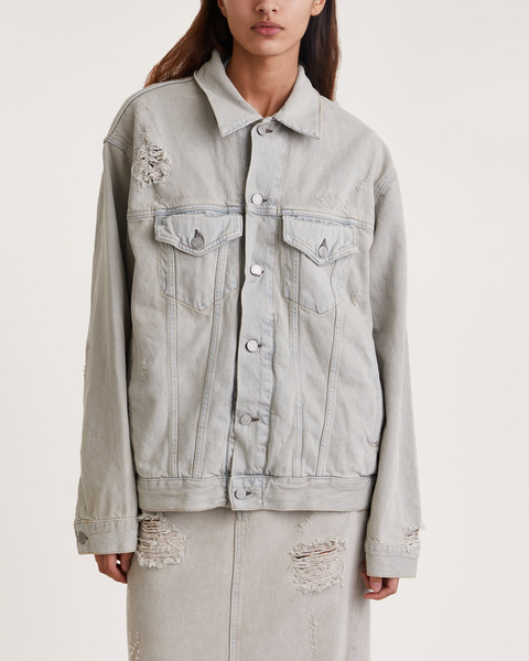 Jacket Distressed Denim Relaxed Grå/beige 1