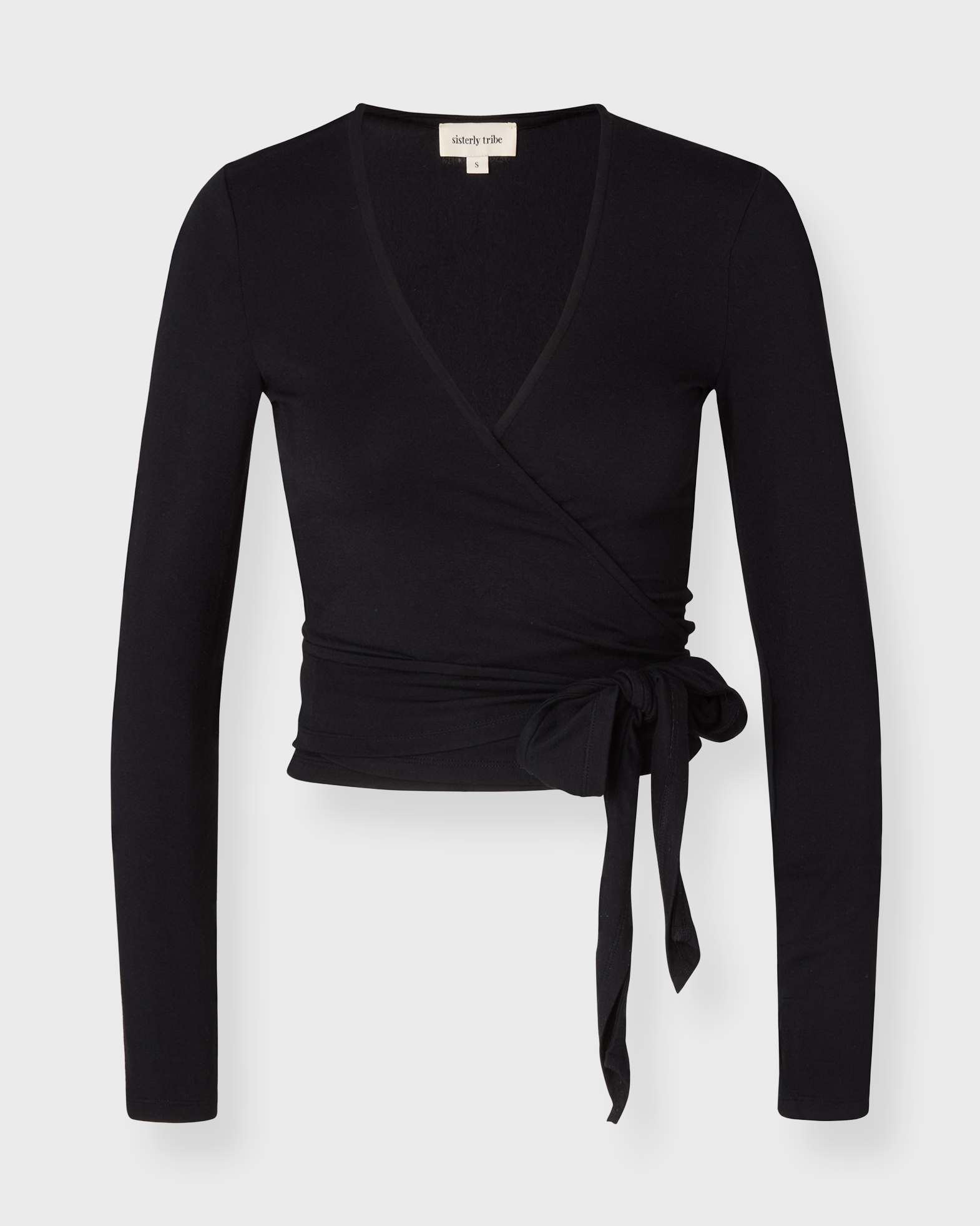 Sisterly Tribe Women's Black Soft Ballet Wrap Top Svart Xl