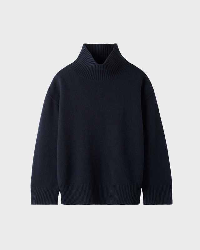 Soft Goat Genser Boyfriend Turtleneck Navy S