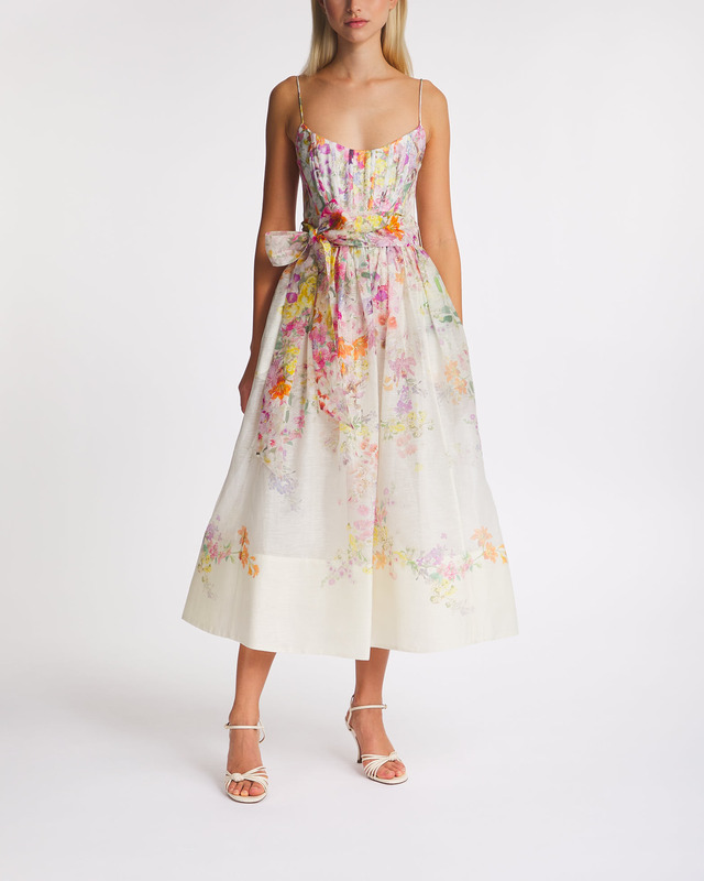 Zimmermann Dress Natura Corset Midi Rosa 1 (S-M)