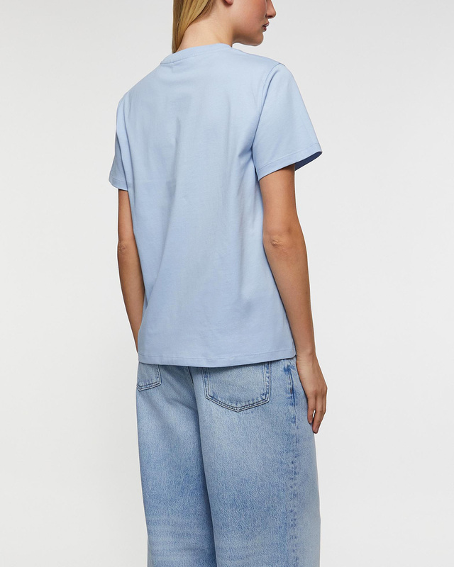 Ganni T-Shirt Basic Cotton Animals Relaxed Ljusblå XS