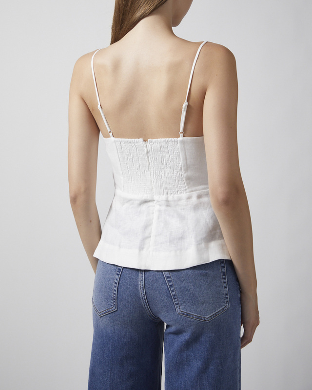 FARM Rio Bluse Shell Bust Peplum Offwhite M