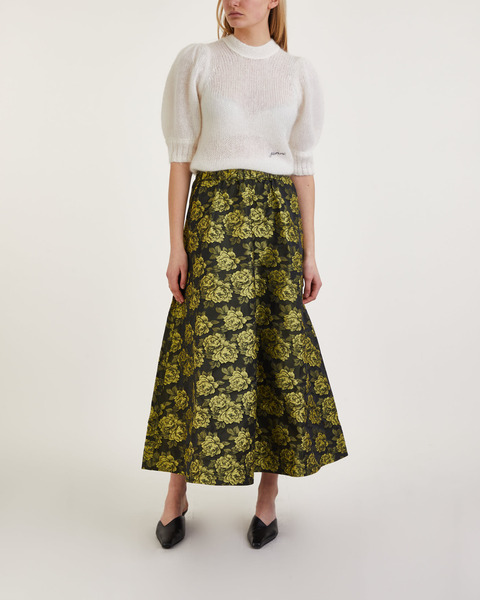 Skirt Jacquard Suiting Maxi Yellow 1